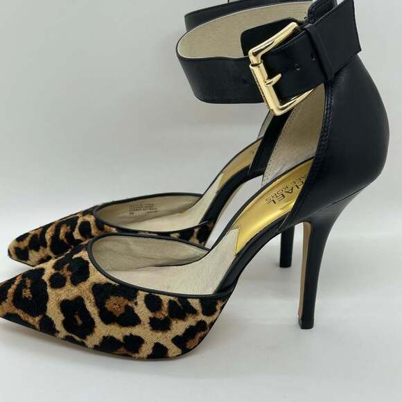 NEW! Michael Kors Leopard Print Ankle Strap Stiletto Heels - Picture 5 of 12